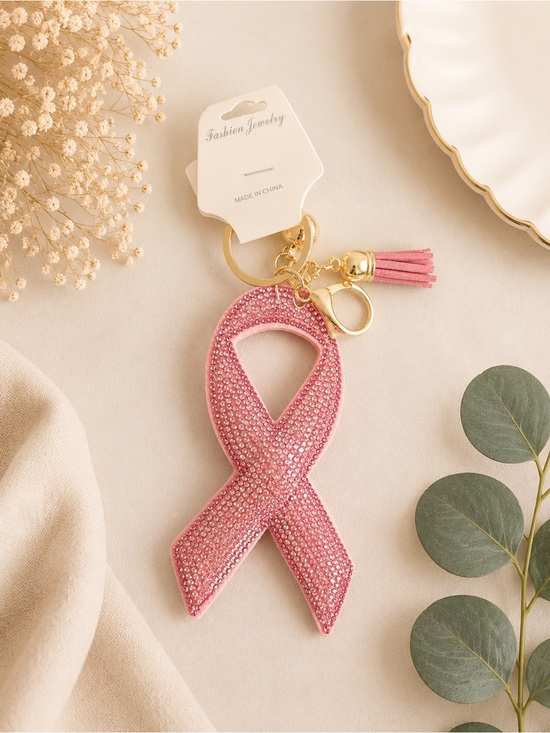 Accessories - Pink breast cancer ribbon 3.5” bag charm